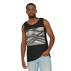 Abstract Wave Mesh Tank Top — Geometric Optical Illusion Graphic Tank