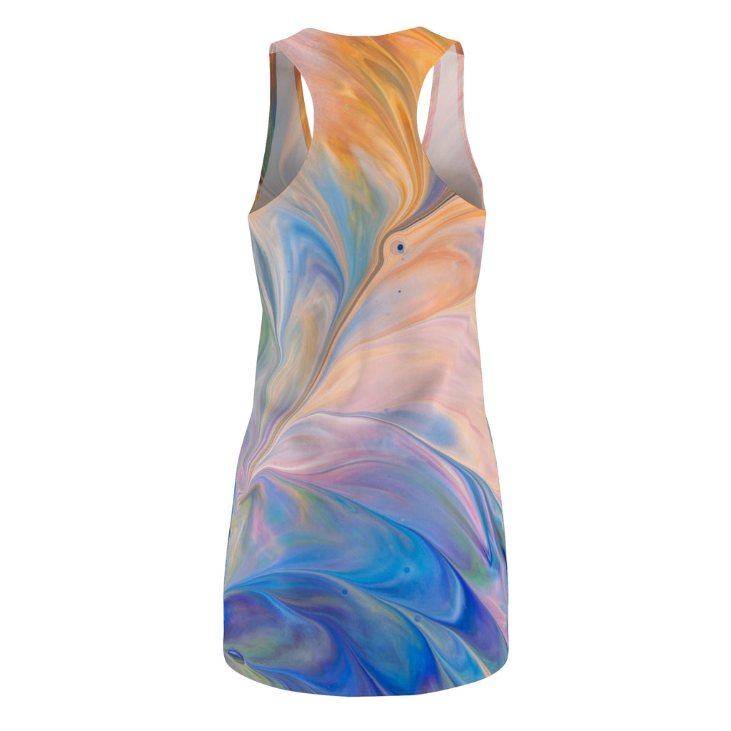 Swirling Pastel Racerback Dress — Abstract Marble