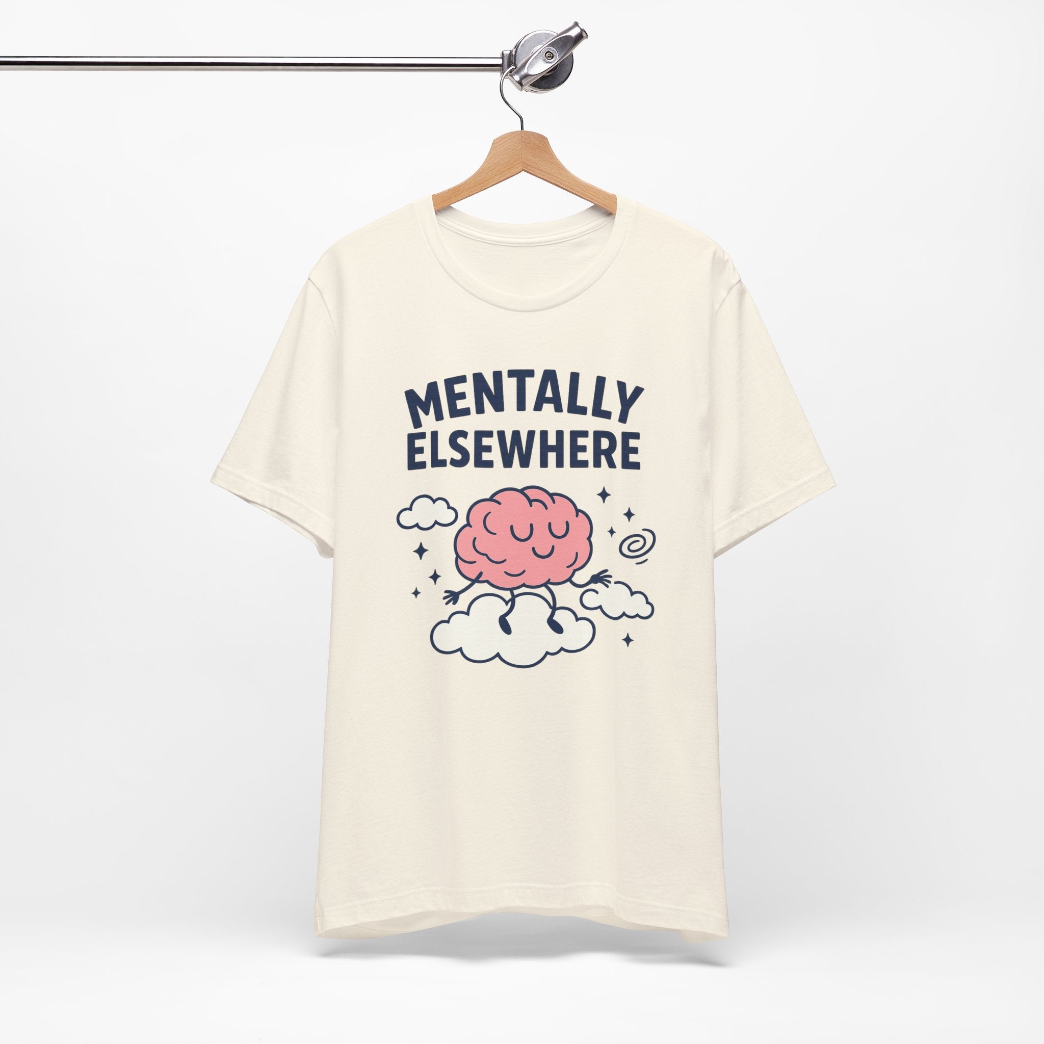 Mentally Elsewhere T-Shirt — Cute Brain on Cloud Graphic Tee