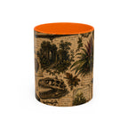 Vintage Natural History Coffee Mug — Botanical & Fossil Illustration Accent Mug