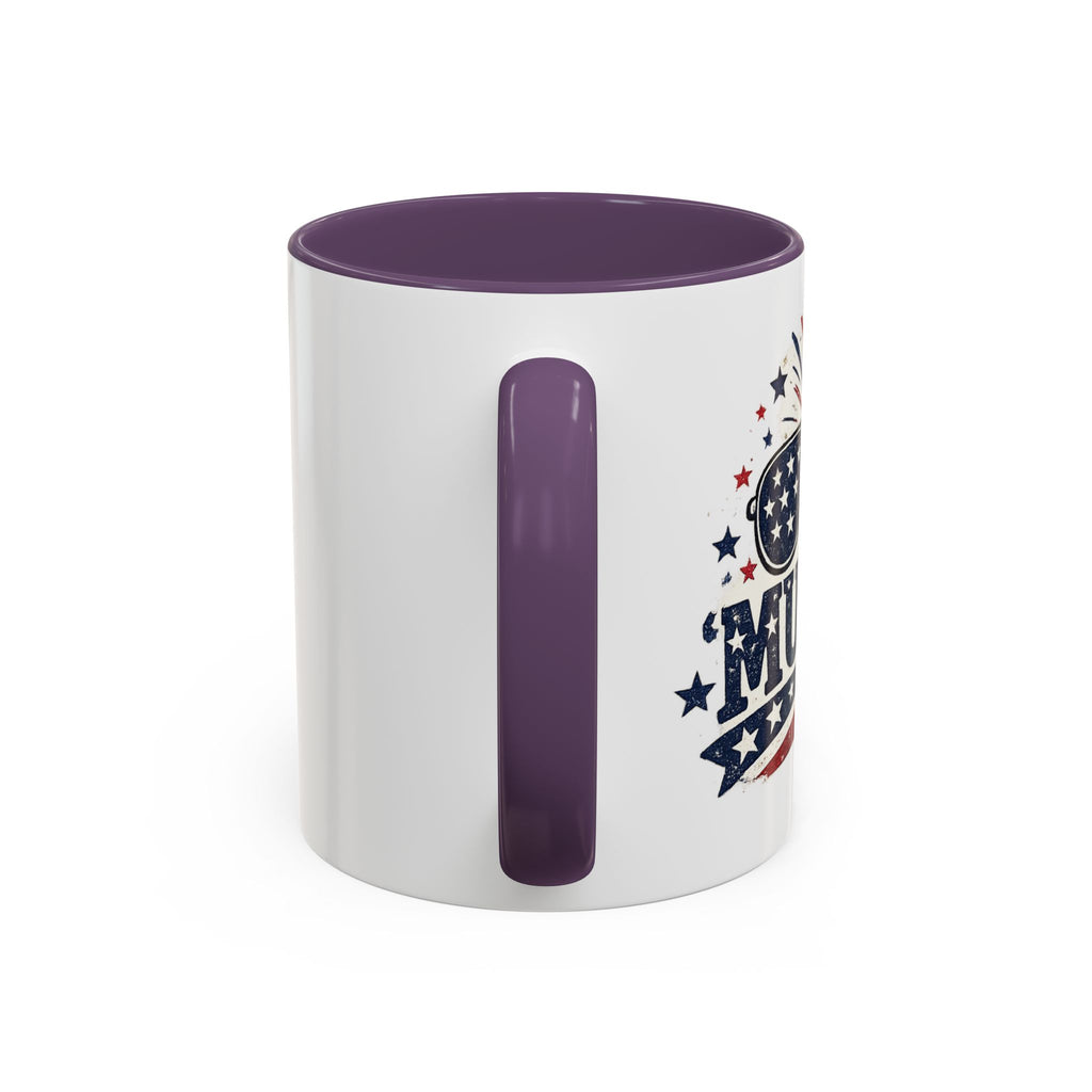 America Flag Accent Coffee Mug - Patriotic 11/15oz Tea Cup