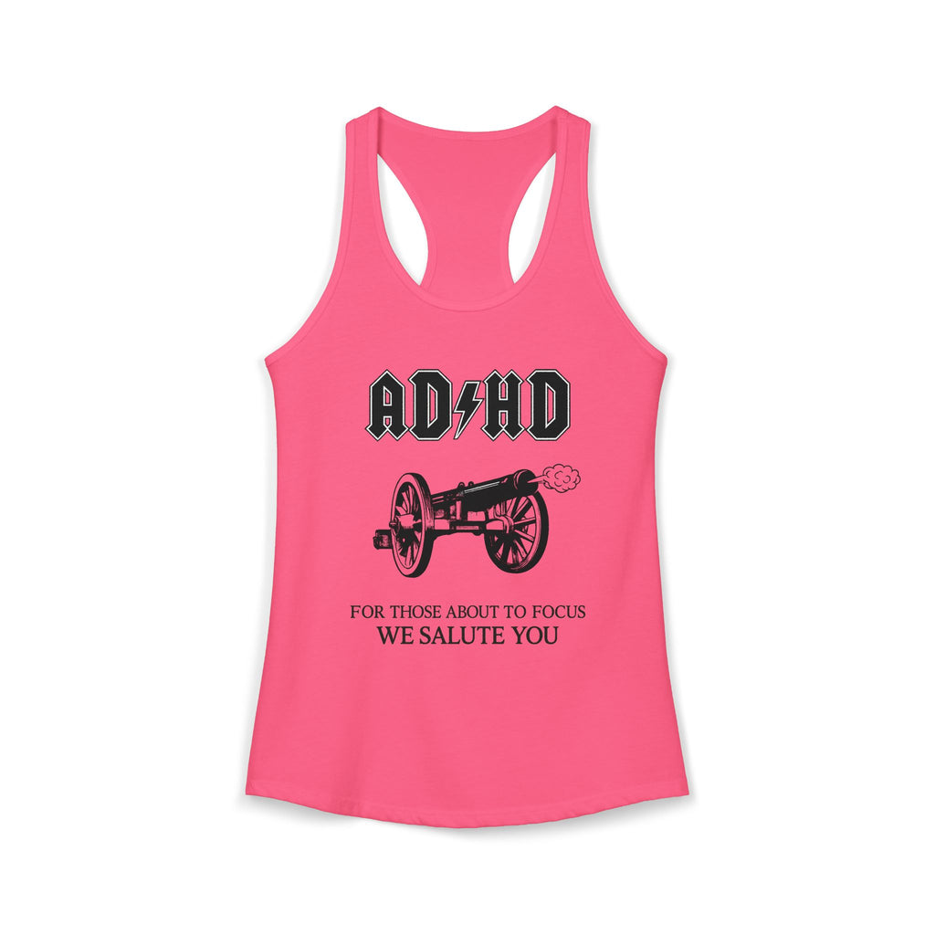 ADHD AC/DC Tank — "For Those About to Focus We Salute You" Graphic T-Shirt
