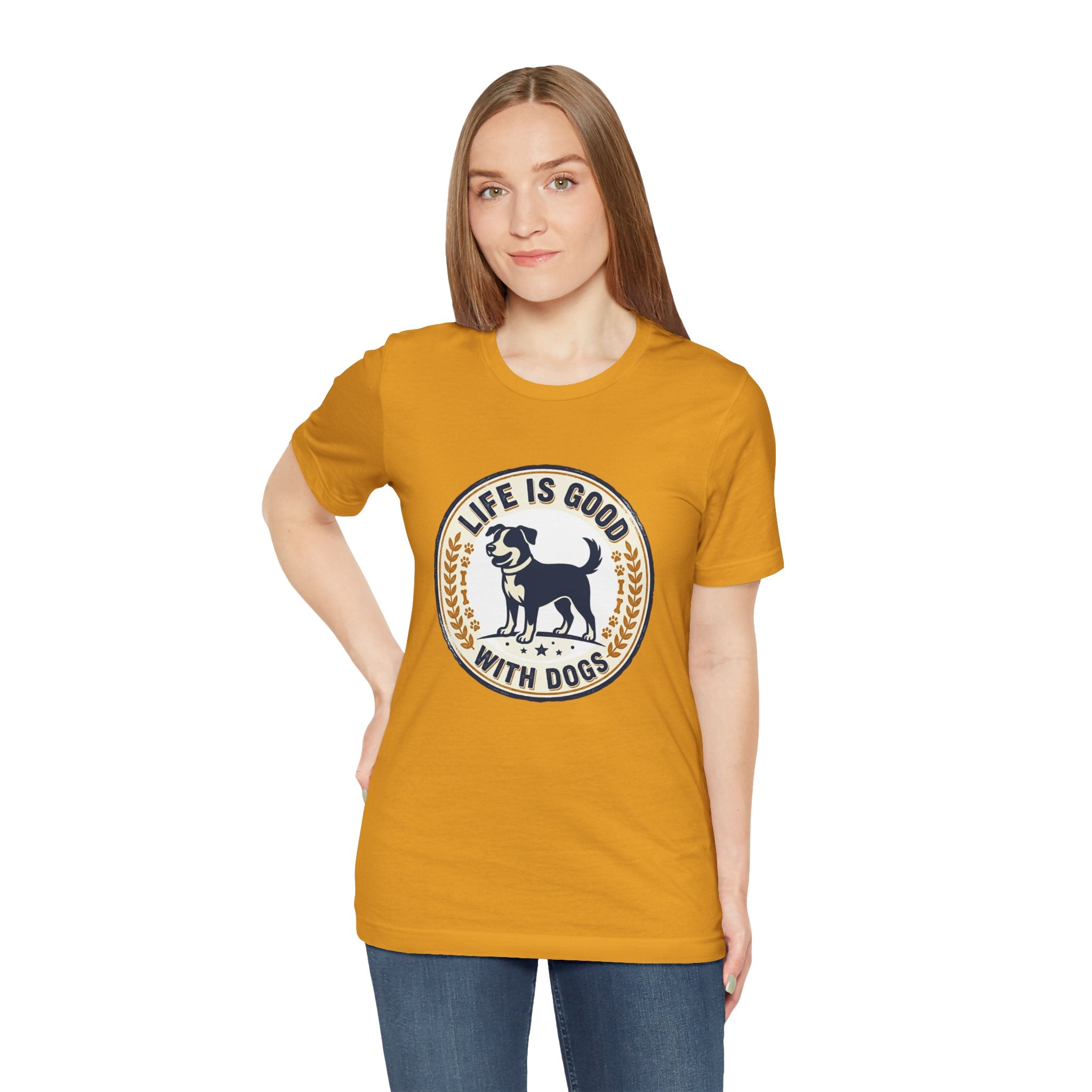Life Is Good With Dogs T-Shirt — Vintage Dog Lover Tee