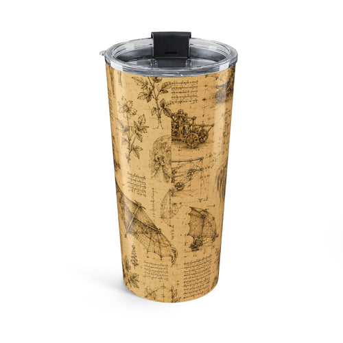 20oz Leonardo da Vinci Sketch Tumbler — Vintage Invention Travel Mug
