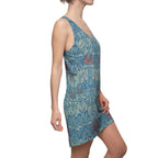 Floral Blue Racerback Dress – Vintage Inspired All-Over Print