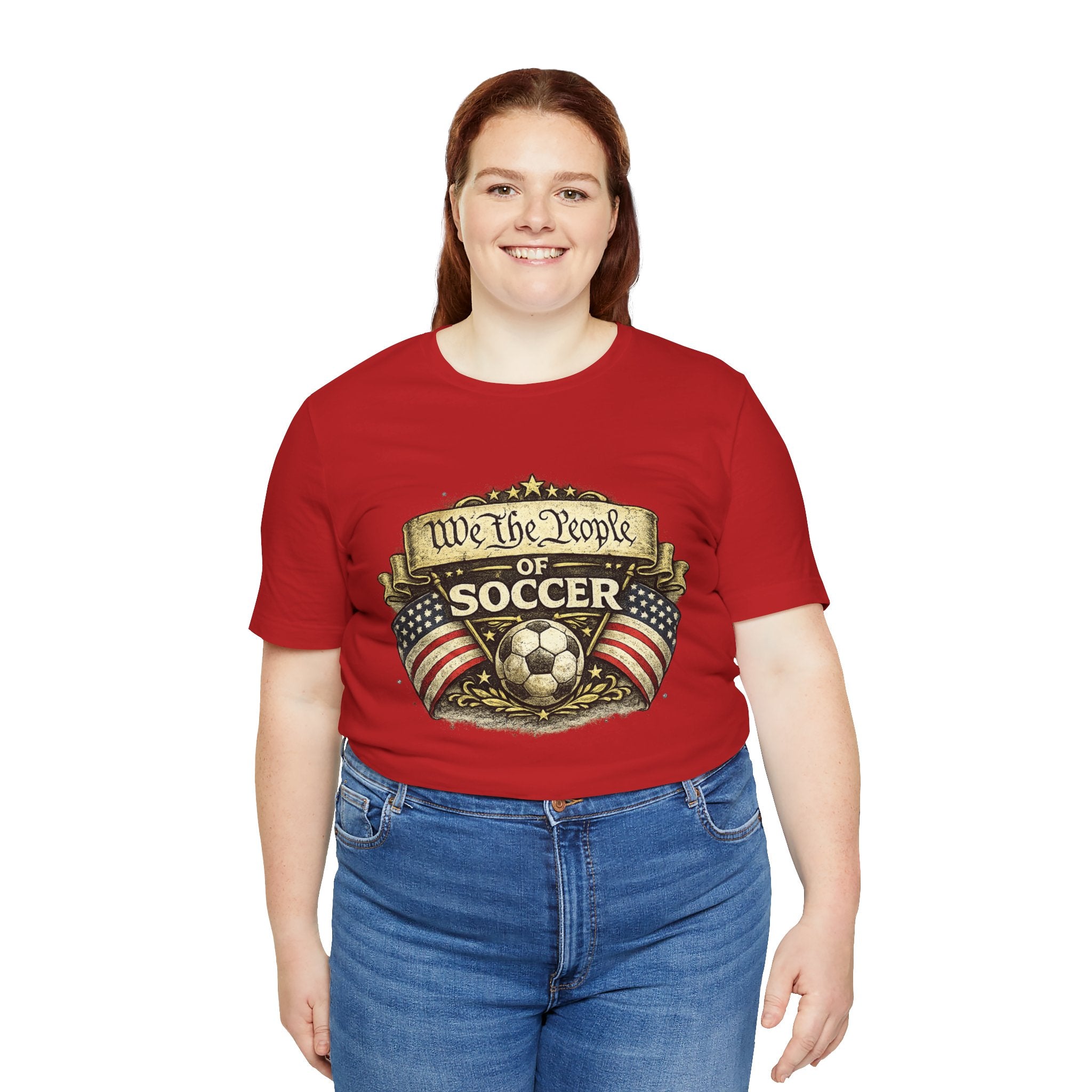 We The People of Soccer T-Shirt — American Flag Vintage Soccer Tee