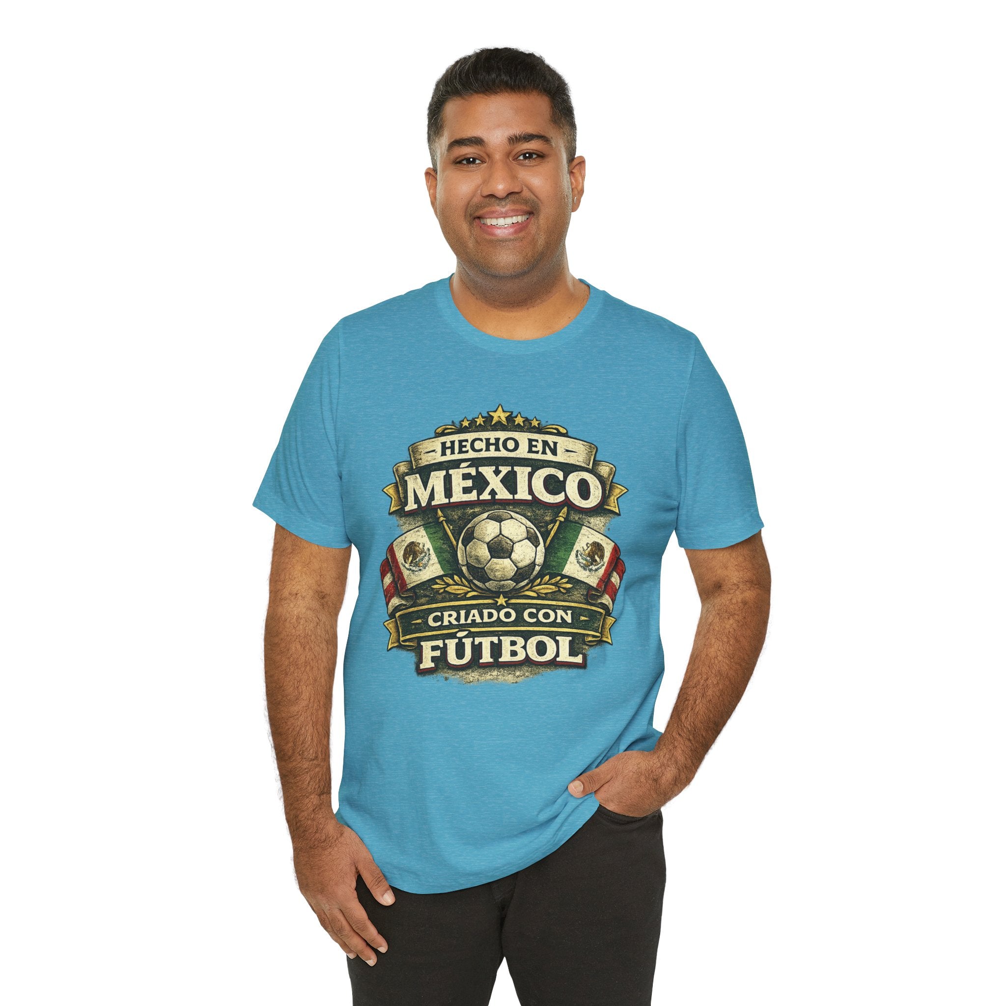 Mexico Soccer T‑Shirt — "Hecho en México, Criado con Fútbol" Vintage Football Tee