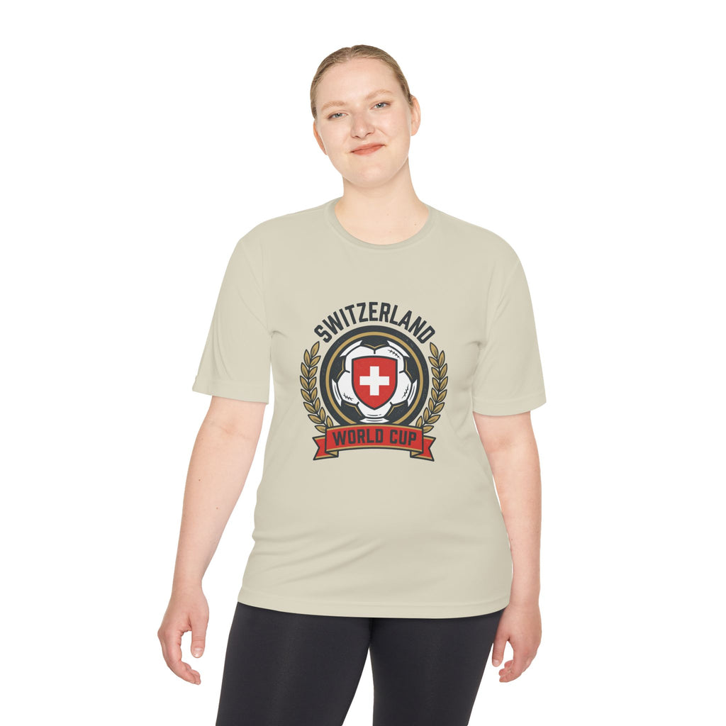 Switzerland World Cup Soccer Tee — Swiss Crest Football Fan Shirt