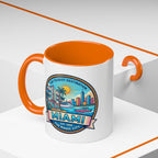 Miami Vintage Travel Accent Coffee Mug – 'Miami' Scenic Beach & Skyline Design (11/15oz)
