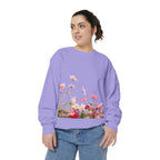 Floral Meadow Sweatshirt — Pink Cosmos Garden Crewneck