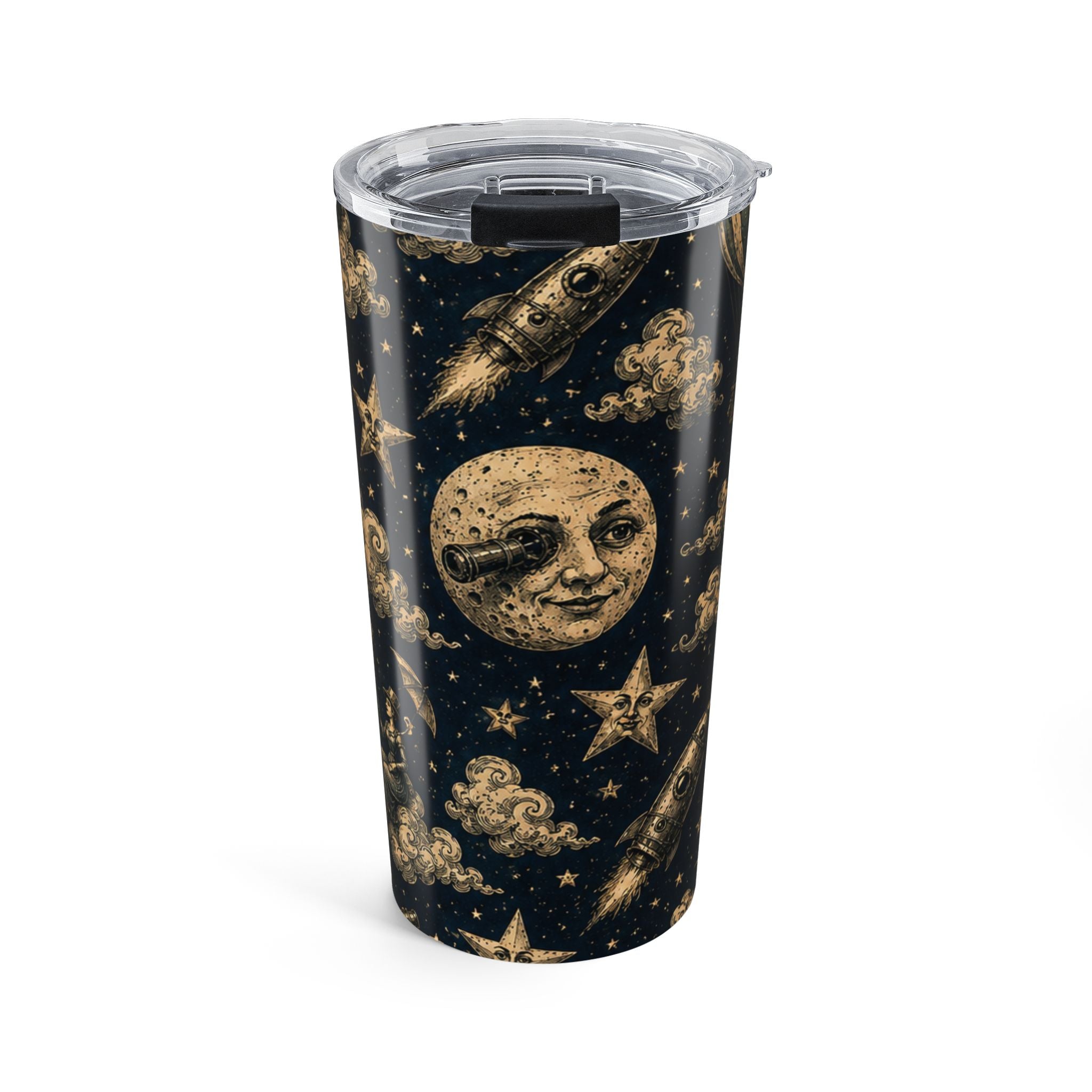 20oz Celestial Moon & Stars Tumbler — Vintage Night Sky Travel Cup