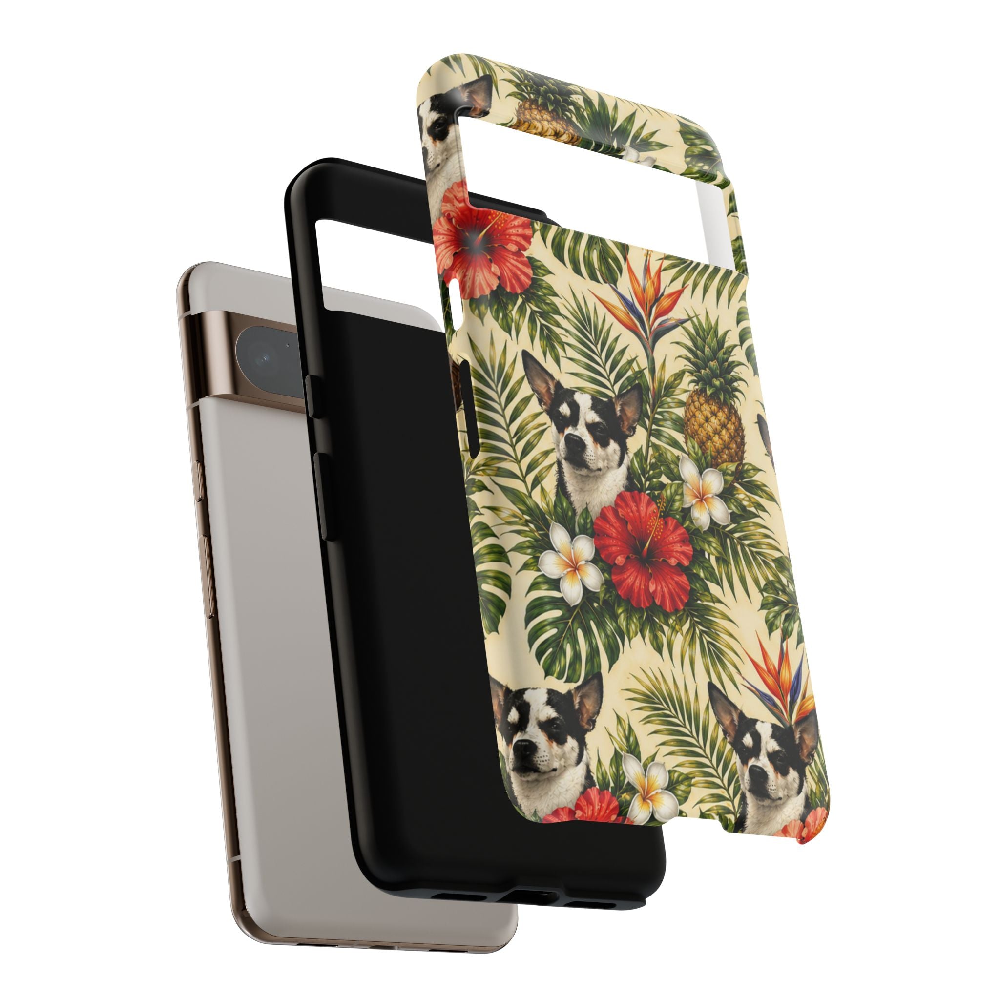 Tropical chihuahua Phone Case — Floral Pineapple Protective Tough Case