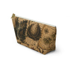 Vintage Lost World Accessory Pouch — Fossil & Botanical T-Bottom Cosmetic Bag