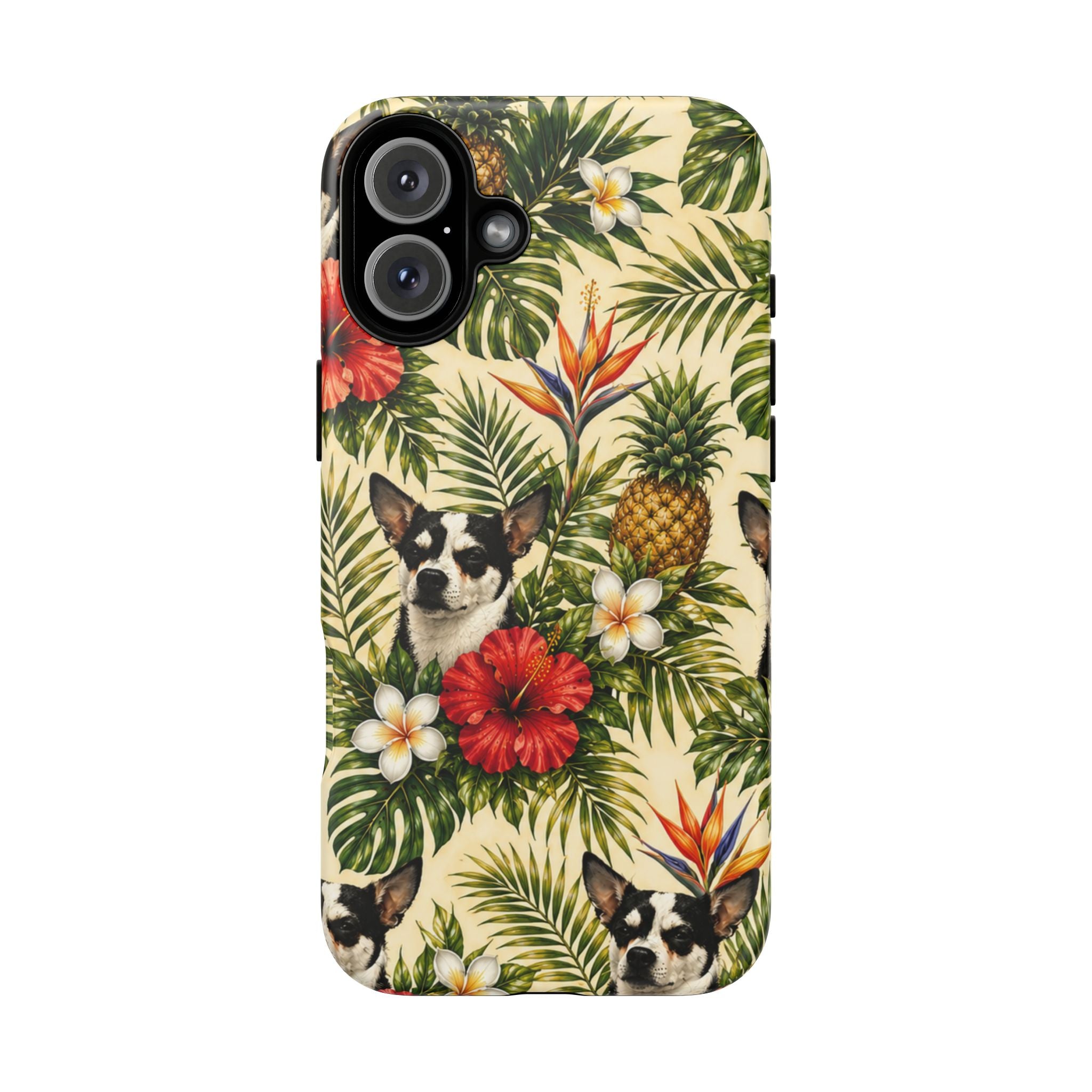 Tropical chihuahua Phone Case — Floral Pineapple Protective Tough Case