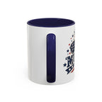 America Flag Accent Coffee Mug - Patriotic 11/15oz Tea Cup