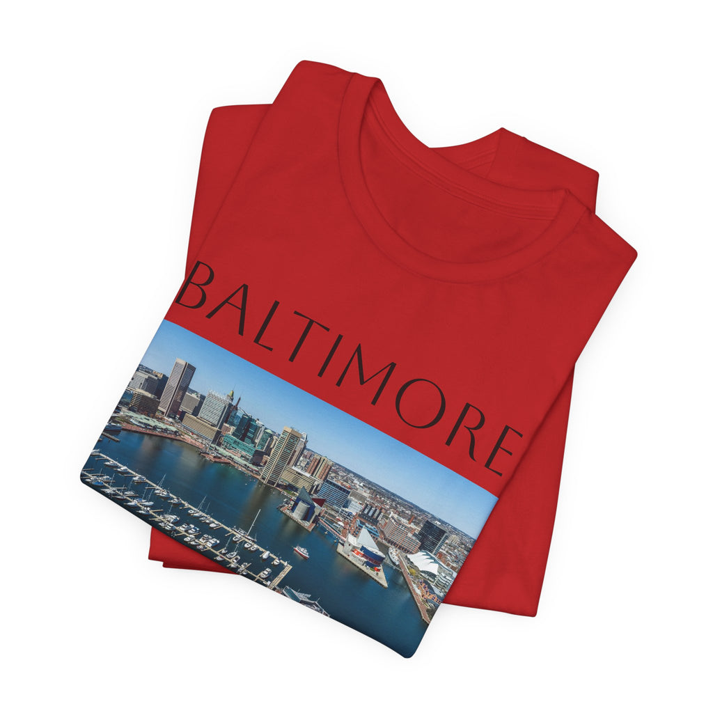 Baltimore Skyline Photo Tee — Inner Harbor Cityscape T-Shirt