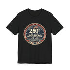 4th of July 250th Anniversary T-Shirt – Vintage American Flag Emblem (1776–2026)