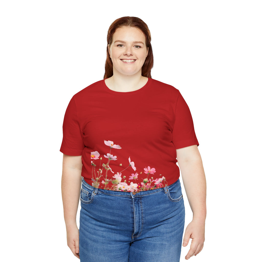 Floral Meadow Tee – Pink Wildflower Field Graphic T-Shirt