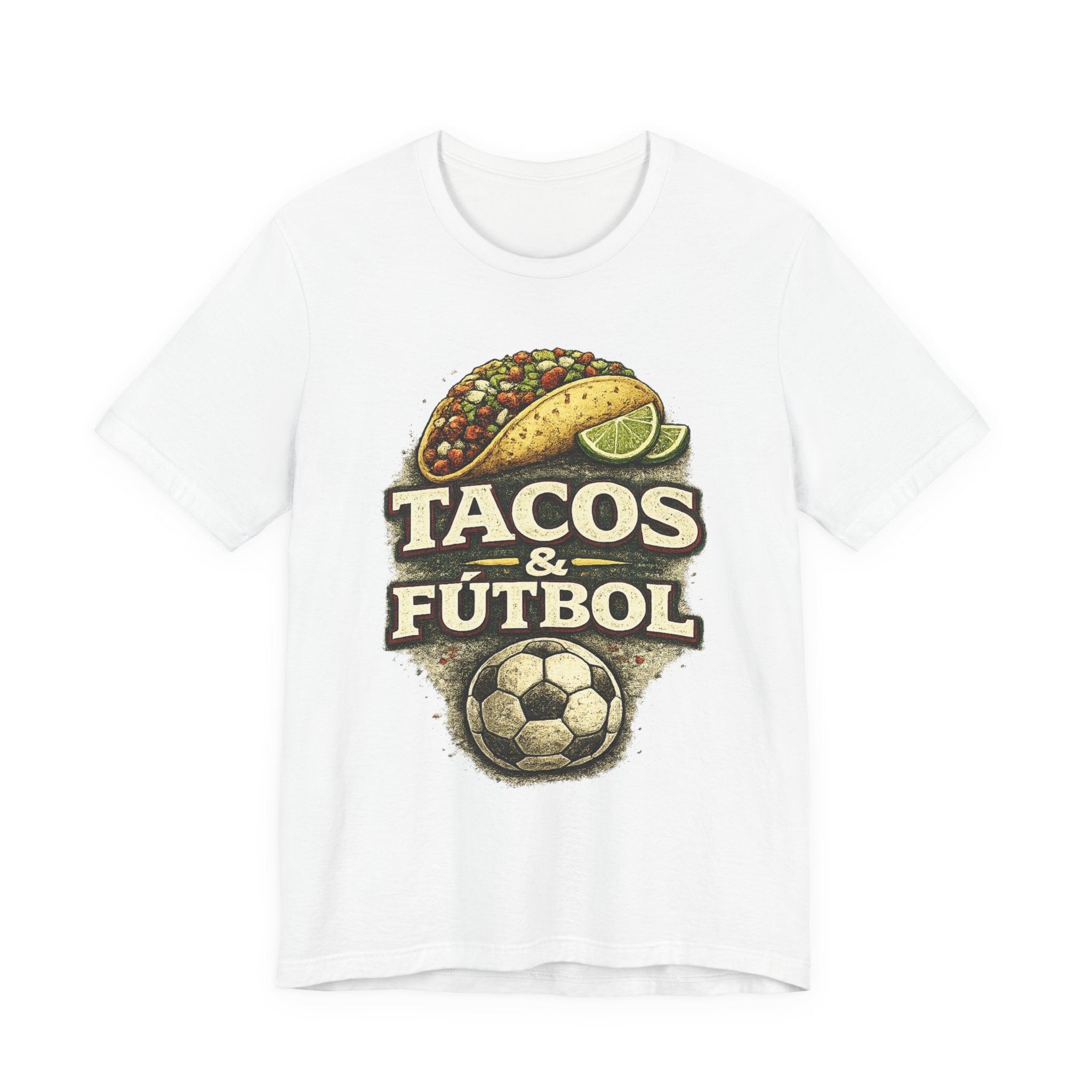 T-Shirt — Tacos & Fútbol Graphic Tee — Soccer Fan Mexican Food Mashup