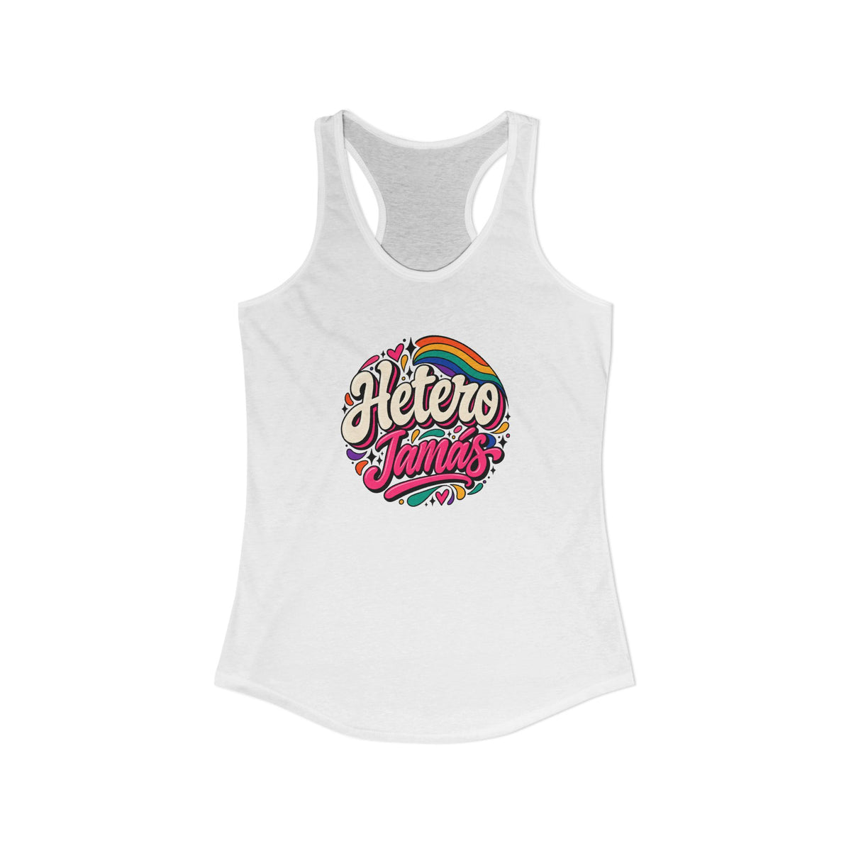 Women's Ideal Racerback Tank - "Hetero Jamás"