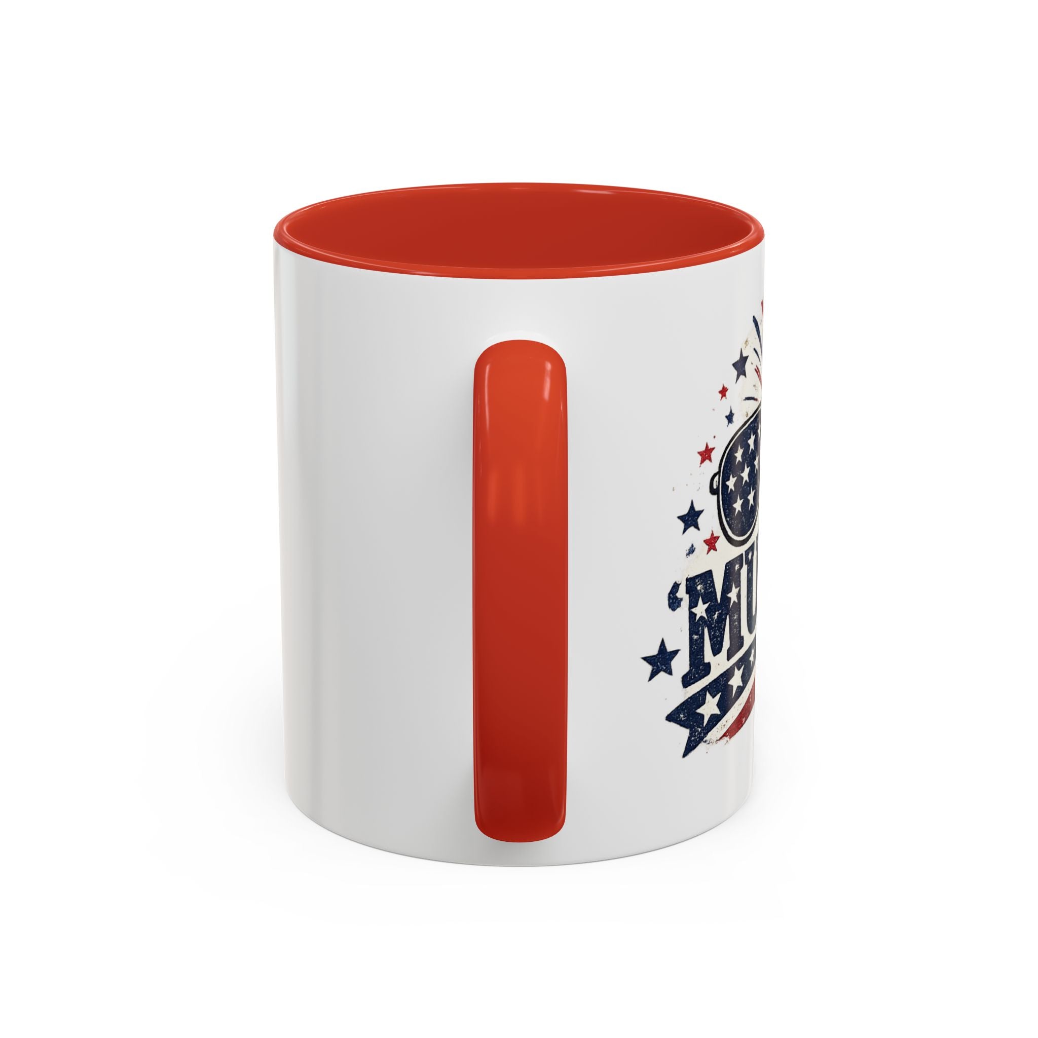 America Flag Accent Coffee Mug - Patriotic 11/15oz Tea Cup