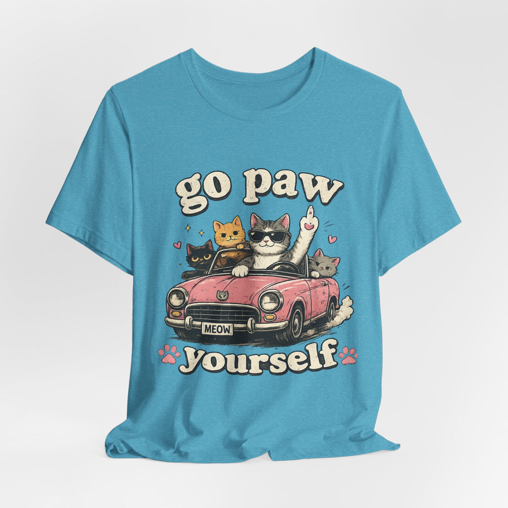 Go Paw Yourself Cat Tee – Cute Retro Cats in Convertible T‑Shirt