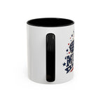 America Flag Accent Coffee Mug - Patriotic 11/15oz Tea Cup