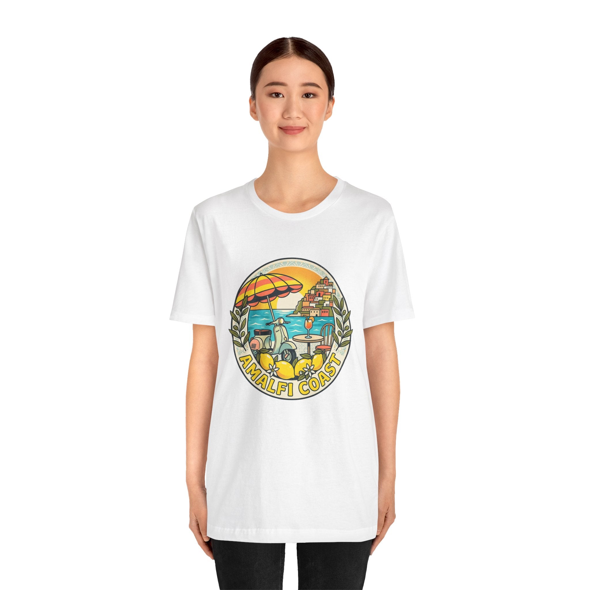 Amalfi Coast Vintage Travel Tee — Scenic Lemon & Vespa Graphic