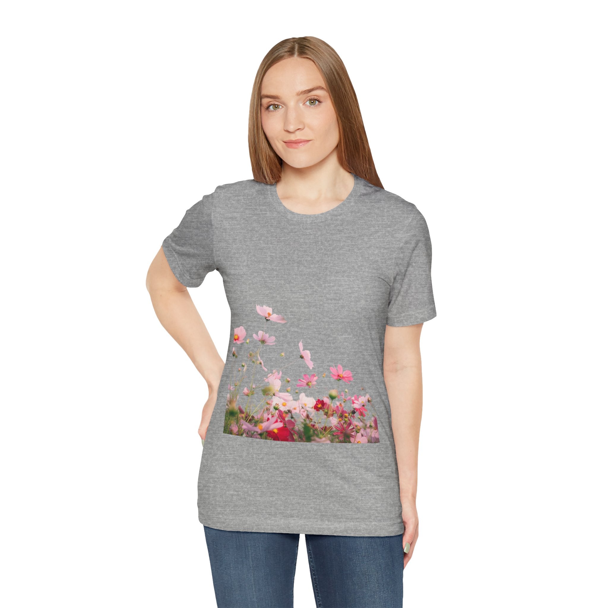 Floral Meadow Tee – Pink Wildflower Field Graphic T-Shirt