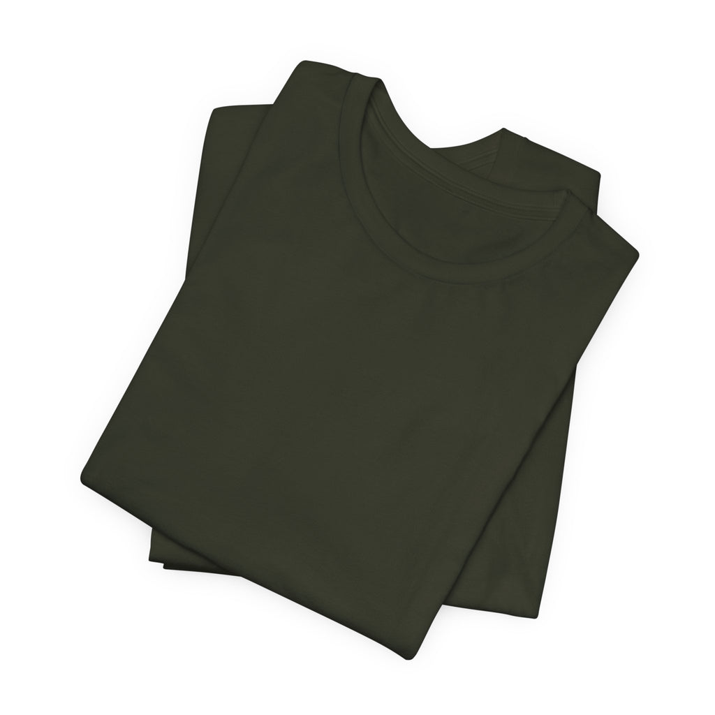 Nature Sunset Mountain Back Design T-Shirt — Scenic River & Pine Forest Graphic Tee