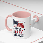 Patriotic Coffee Mug — "Land of the Free Because of the Brave" Accent Mug