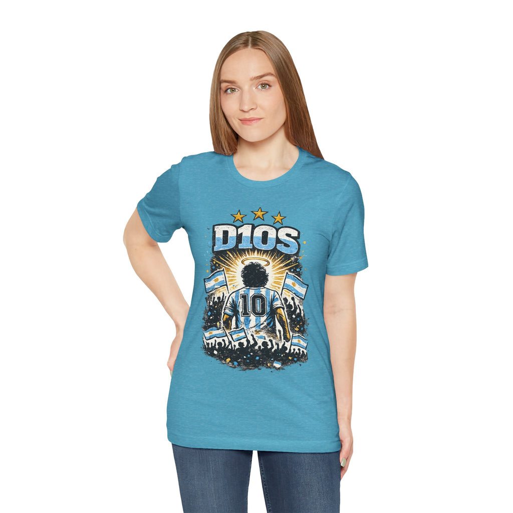 Dios 10 Argentina Soccer Tee — Maradona Tribute Football Shirt