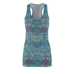 Floral Blue Racerback Dress – Vintage Inspired All-Over Print