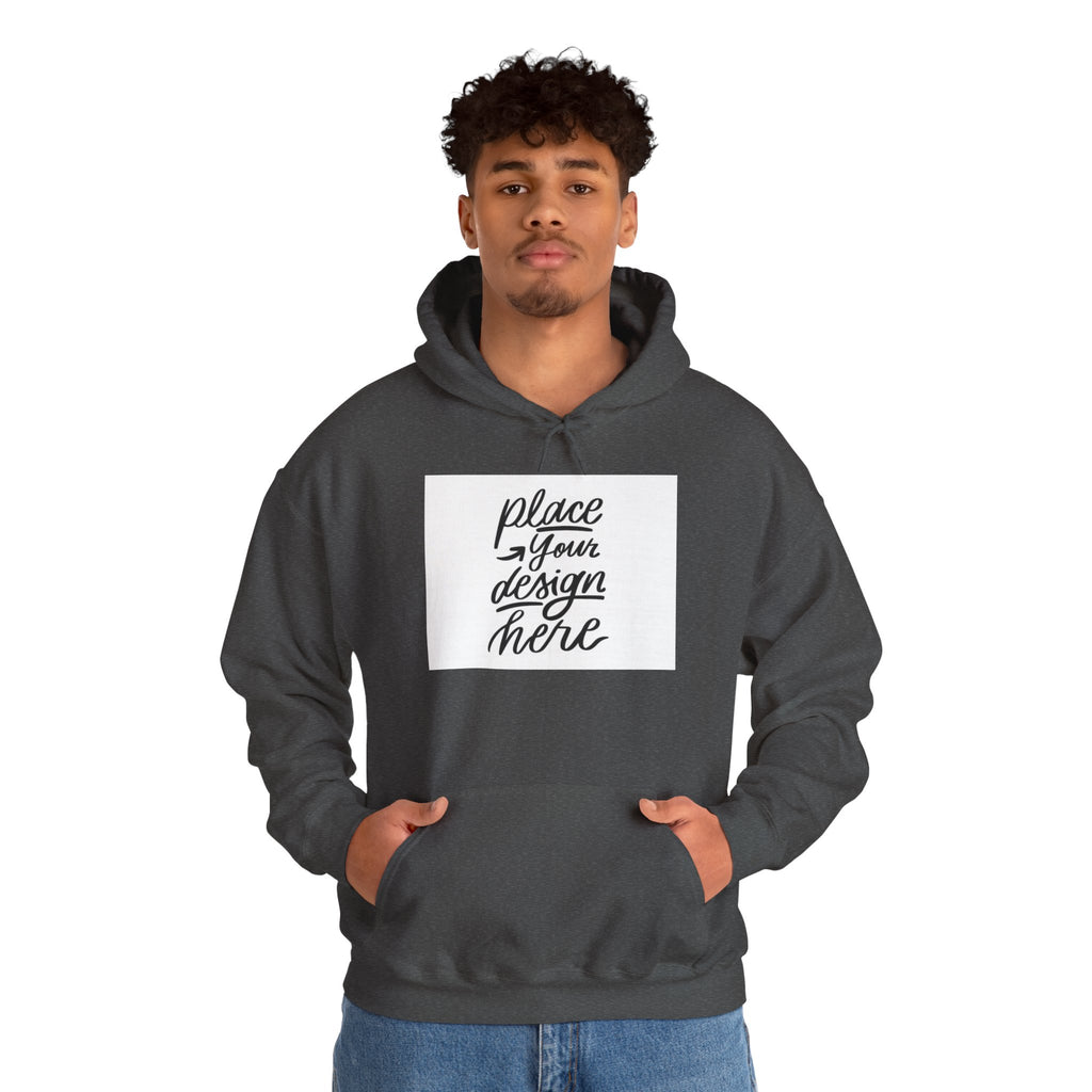 Classic Hoodie with Centered Design – 'Place Your Design Here'