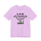 Live Laugh Loot Viking Tee – Funny Norse Drakkar & Axes Shirt