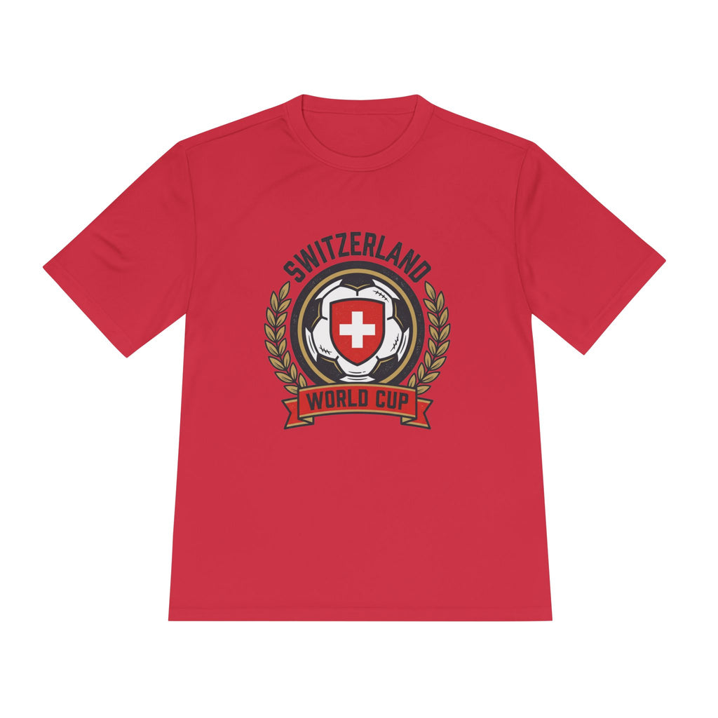Switzerland World Cup Soccer Tee — Swiss Crest Football Fan Shirt