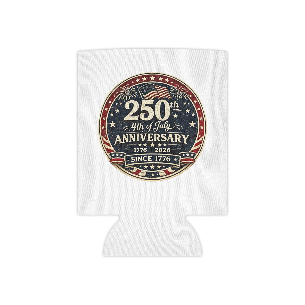 4th of July 250th Anniversary Can Cooler – 1776–2026 Patriotic Beer Koozie