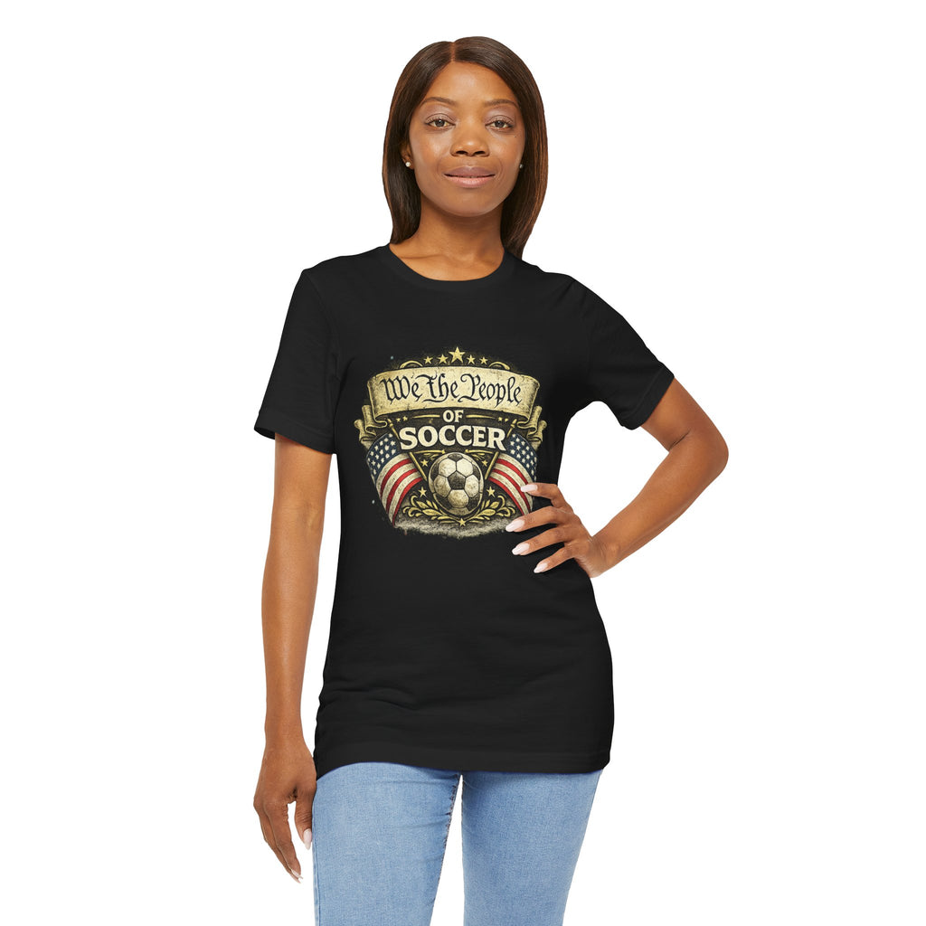 We The People of Soccer T-Shirt — American Flag Vintage Soccer Tee