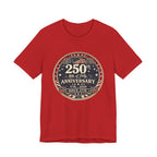 4th of July 250th Anniversary T-Shirt – Vintage American Flag Emblem (1776–2026)