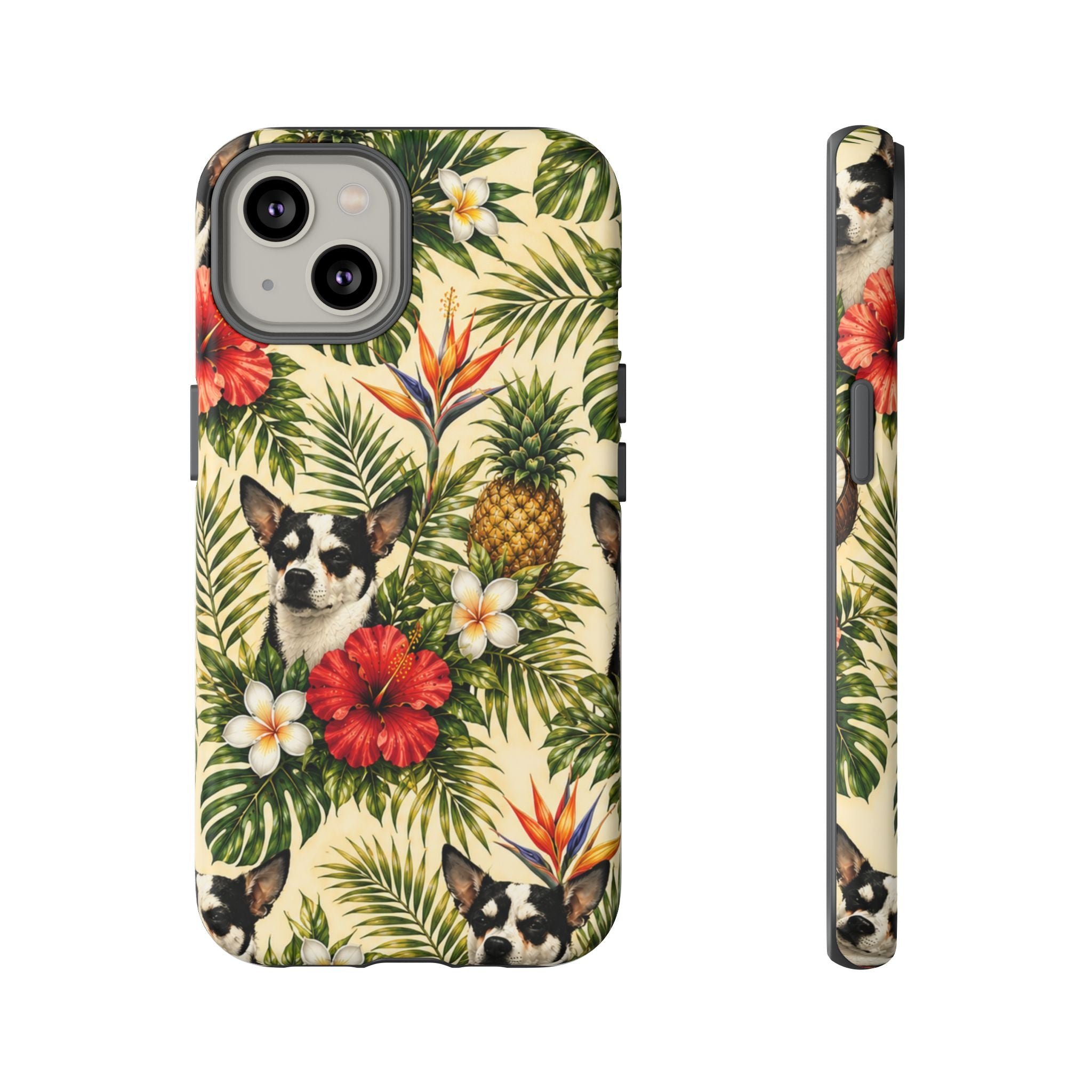Tropical chihuahua Phone Case — Floral Pineapple Protective Tough Case