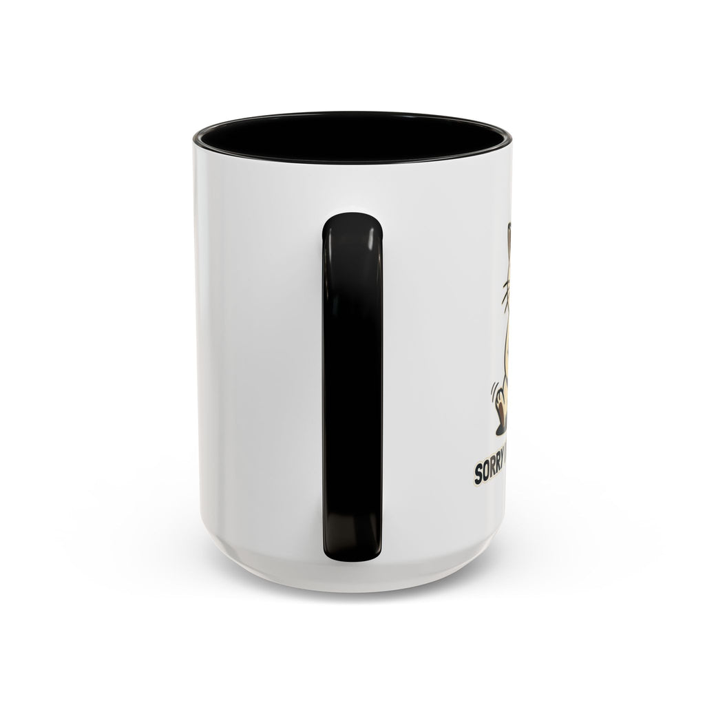 Cat Lover Coffee Mug – Cute Cat Illustration ‘Coffee’ Accent Ceramic Mug (11/15oz)