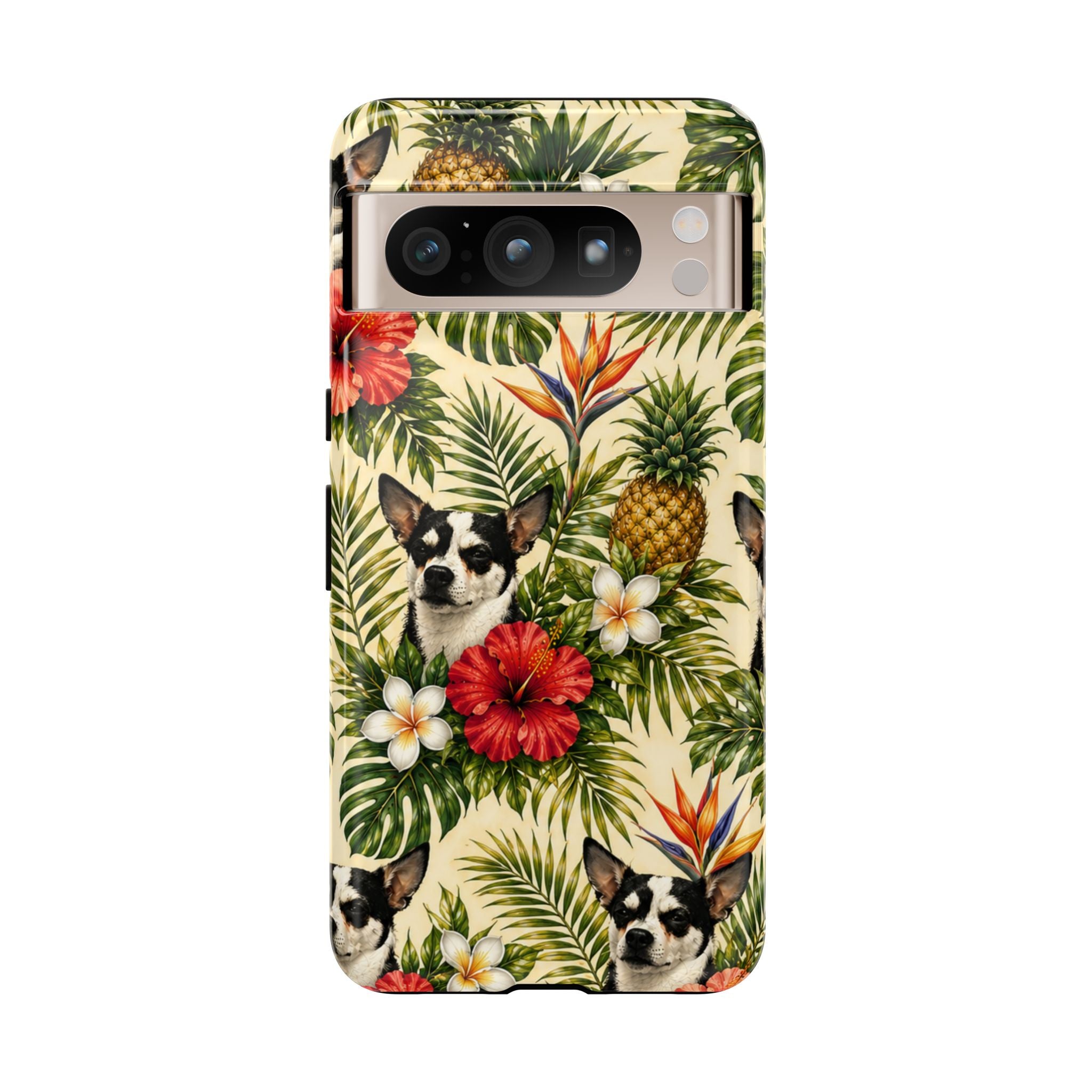 Tropical chihuahua Phone Case — Floral Pineapple Protective Tough Case
