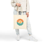 Summer Vibes Tote Bag – Retro Sun Graphic Cotton Canvas Tote
