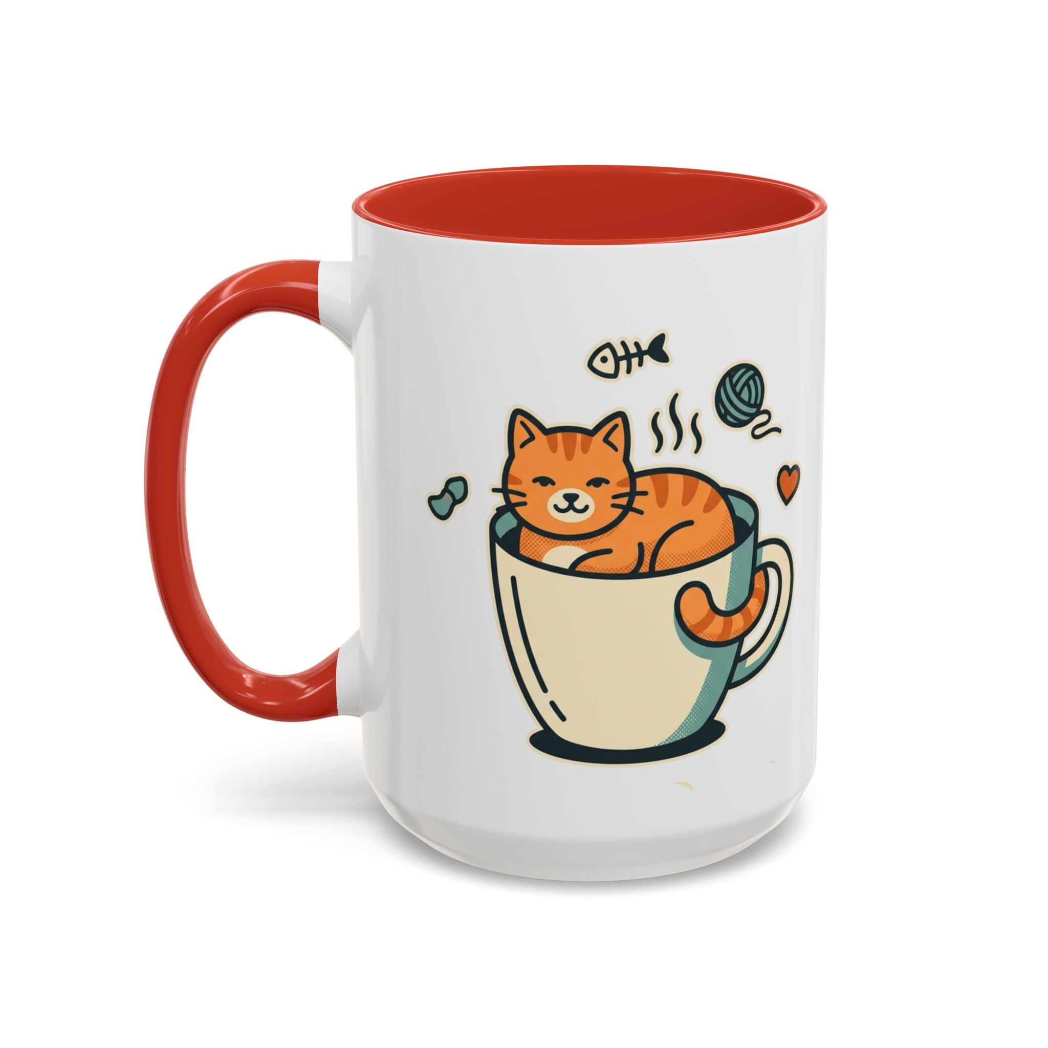 Cat in Cup Coffee Mug — Cute Cat Lover Accent Mug (11/15oz)
