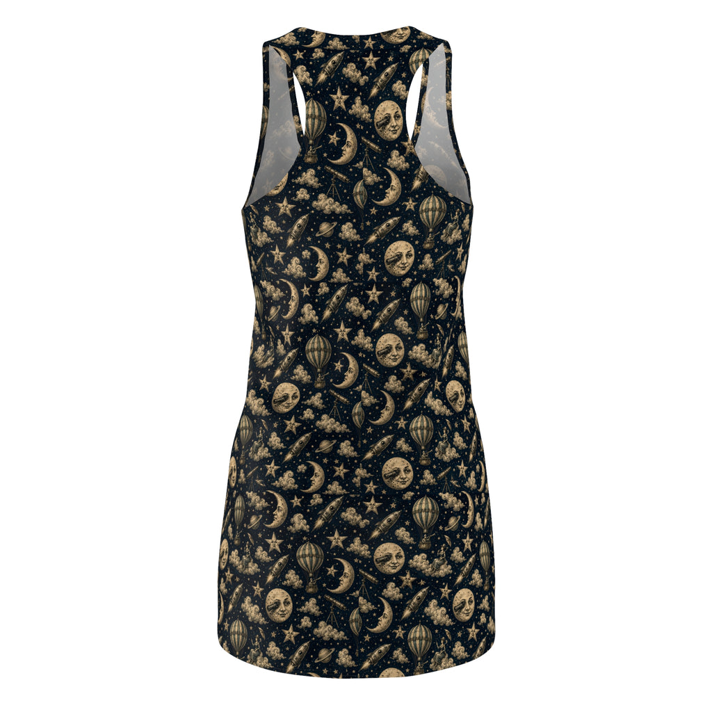 Racerback Dress — Vintage Moon & Stars All-Over Print