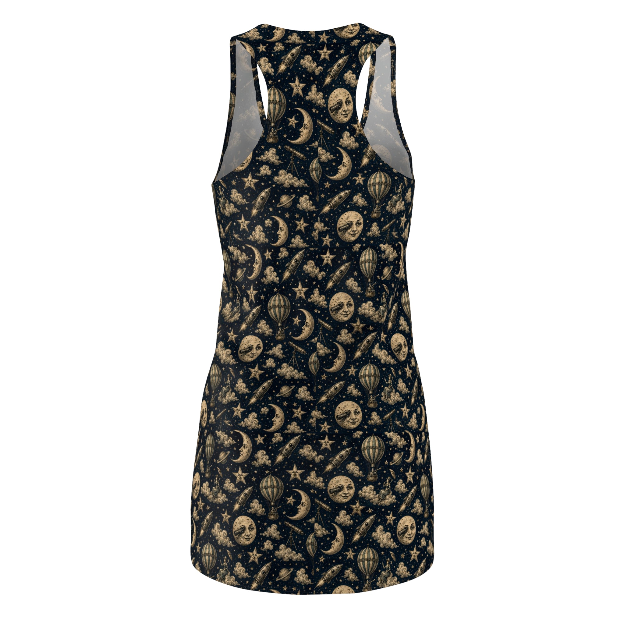 Racerback Dress — Vintage Moon & Stars All-Over Print
