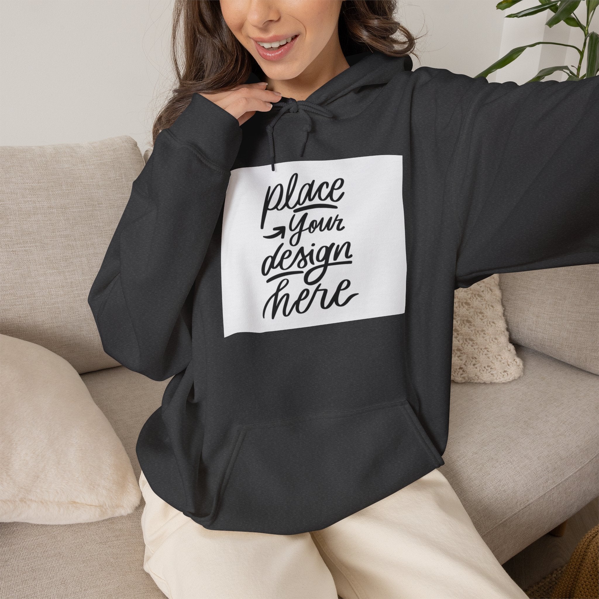Classic Hoodie with Centered Design – 'Place Your Design Here'