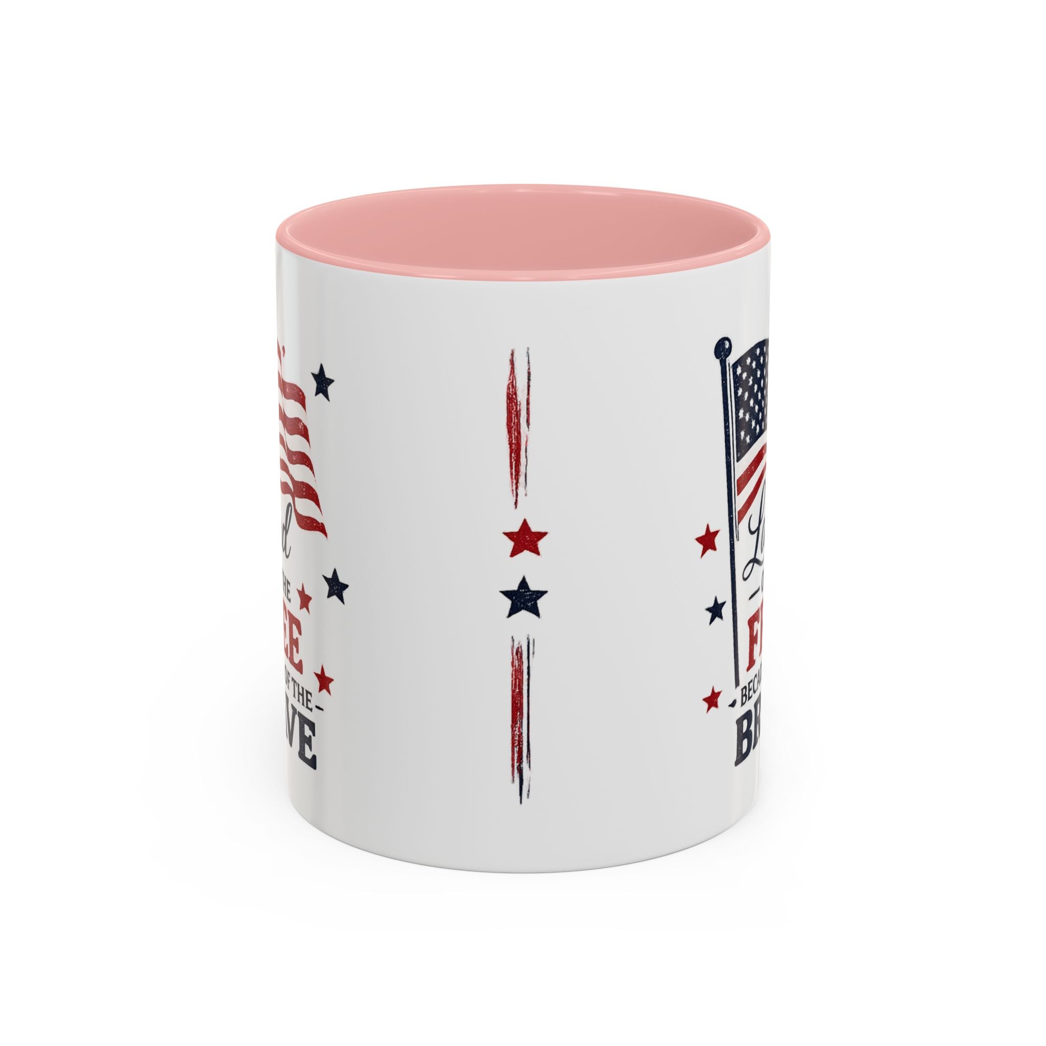 Patriotic Coffee Mug — "Land of the Free Because of the Brave" Accent Mug