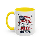 Patriotic Coffee Mug — "Land of the Free Because of the Brave" Accent Mug