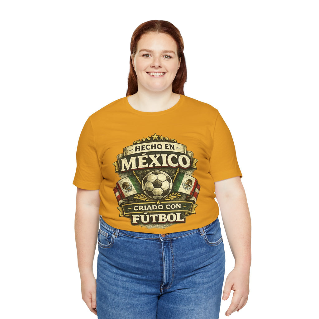 Mexico Soccer T‑Shirt — "Hecho en México, Criado con Fútbol" Vintage Football Tee